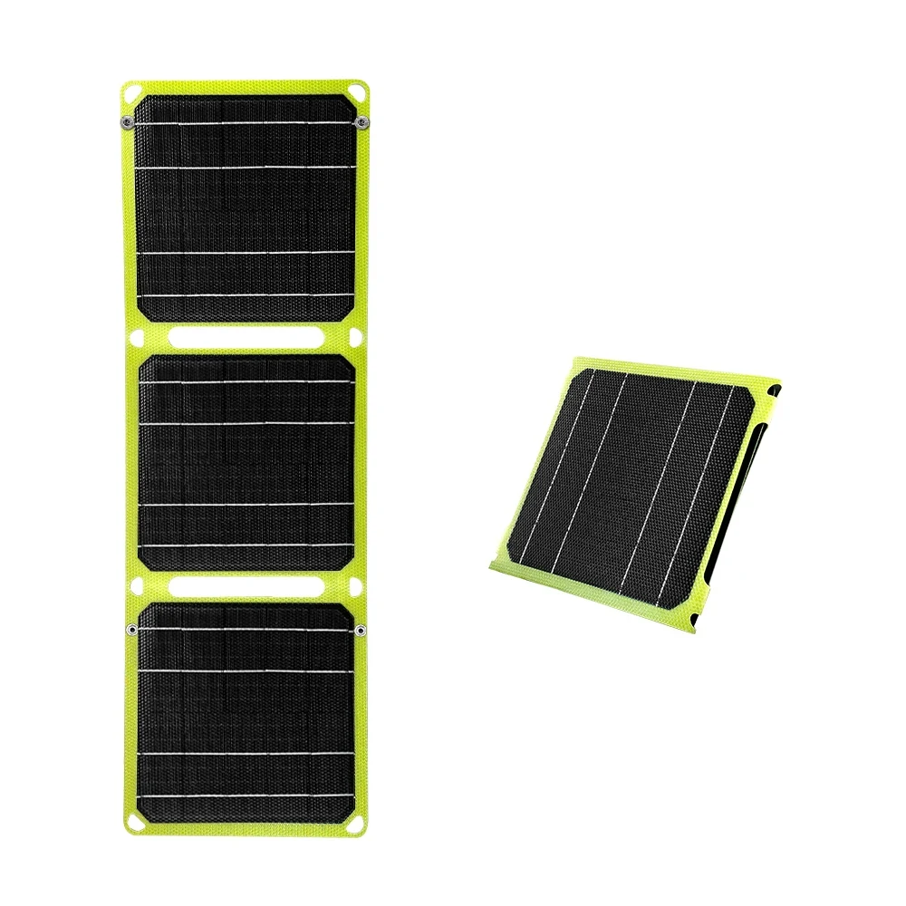 Outdoor Powerful Flexible Solar Panel 5V 28W Portable Battery Mobile Phone Charge PD QC 3.0 9V 12V for USB-A+USB-C Cells Power Bank