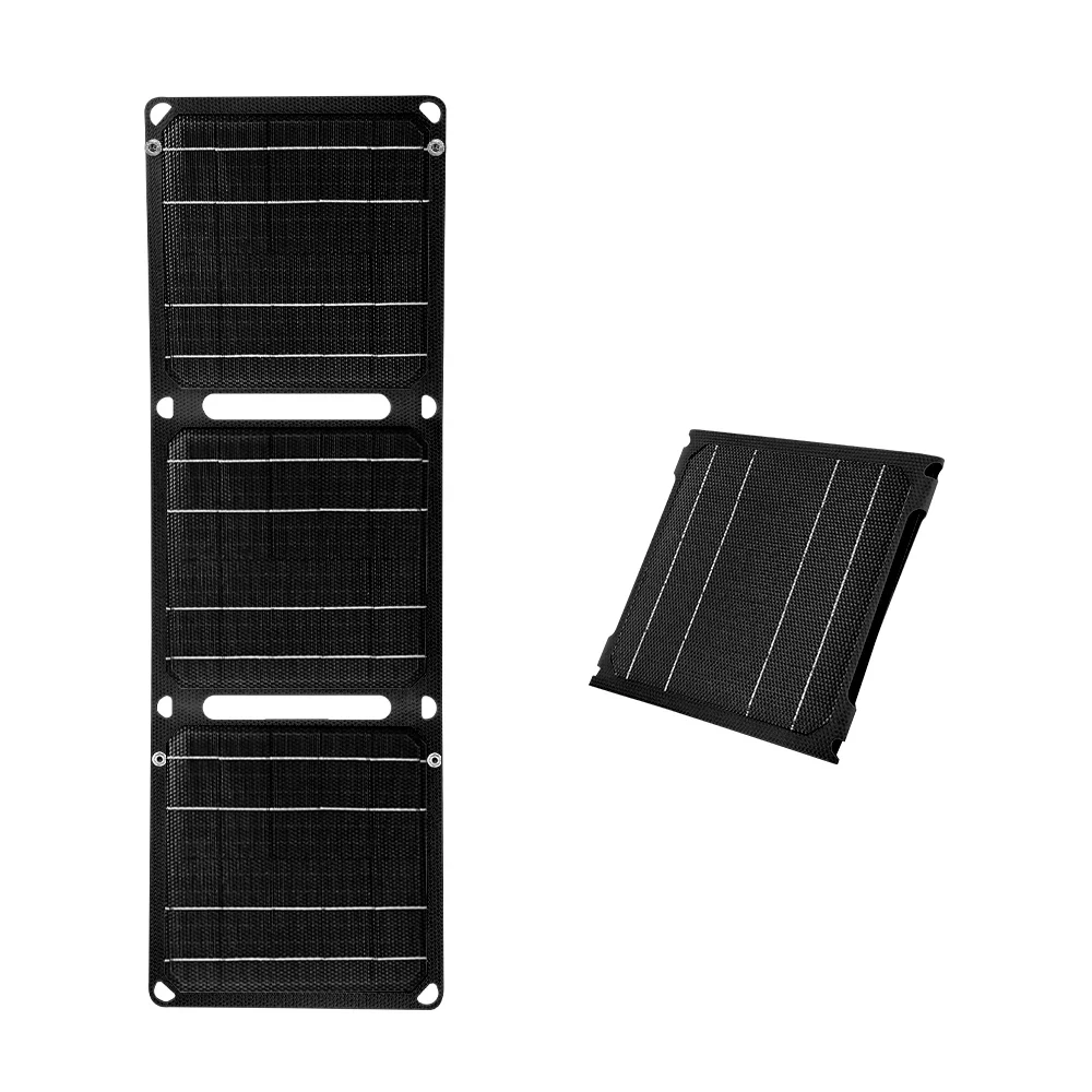 Outdoor Powerful Flexible Solar Panel 5V 28W Portable Battery Mobile Phone Charge PD QC 3.0 9V 12V for USB-A+USB-C Cells Power Bank