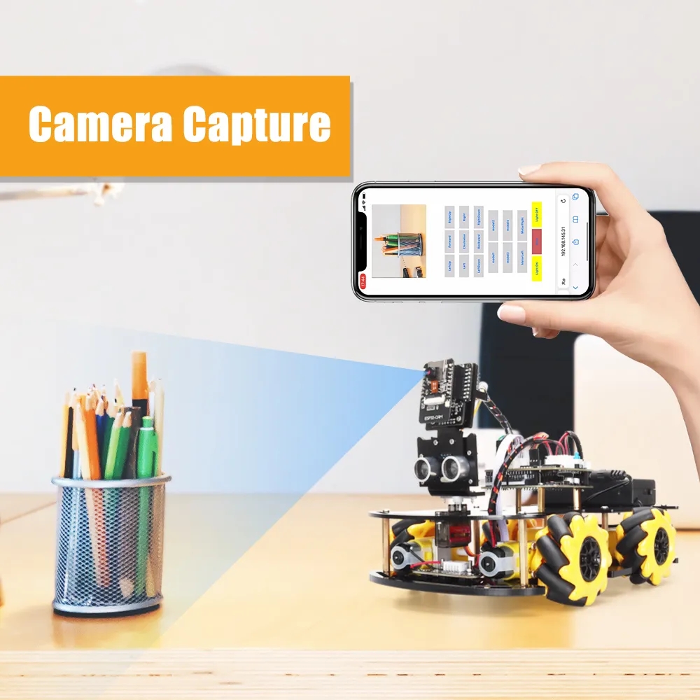 Robot Starter Kit For Arduino Programming with APP x ESP32 Camera and Codes Learning Develop Skill Smart Automation Kit