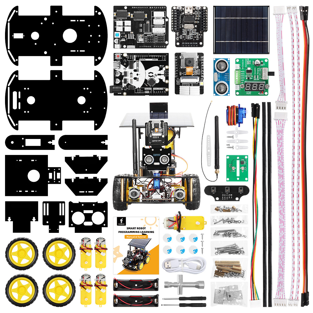 Solar ESP32-32 Camera Programming Education Robot Car IoT Ultrasonic Intelligent Programming Robot